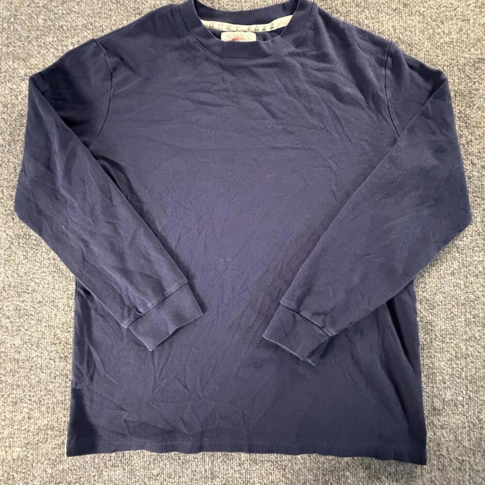 17th State Cotton Factory Mens Navy Blue Long Sleeve Crew Neck Shirt 4XL